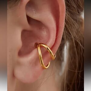Elegant Gold cuff Earrings N972